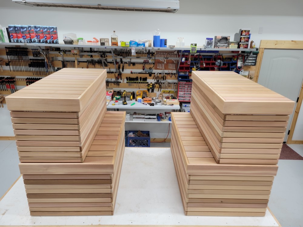 Completed Sauna Benches