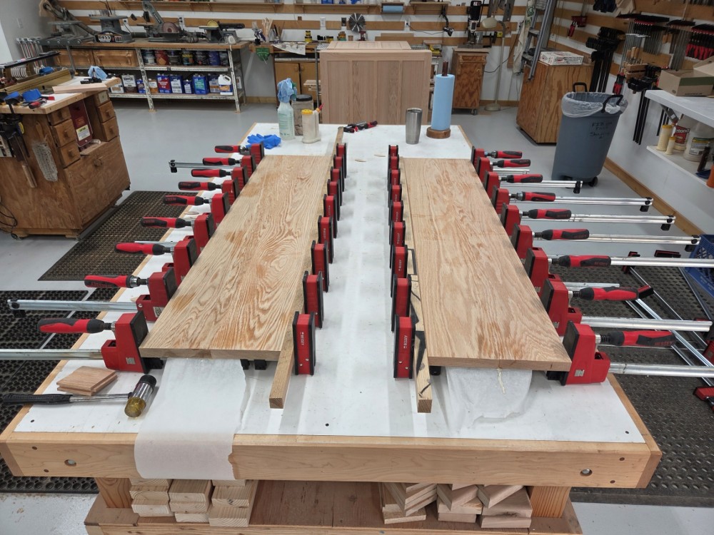 Glue up of Side Desk Halves