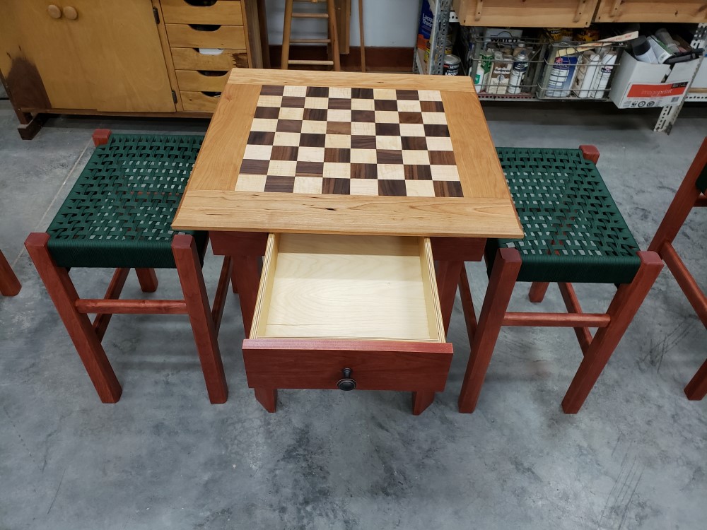 Chess Table and Stools