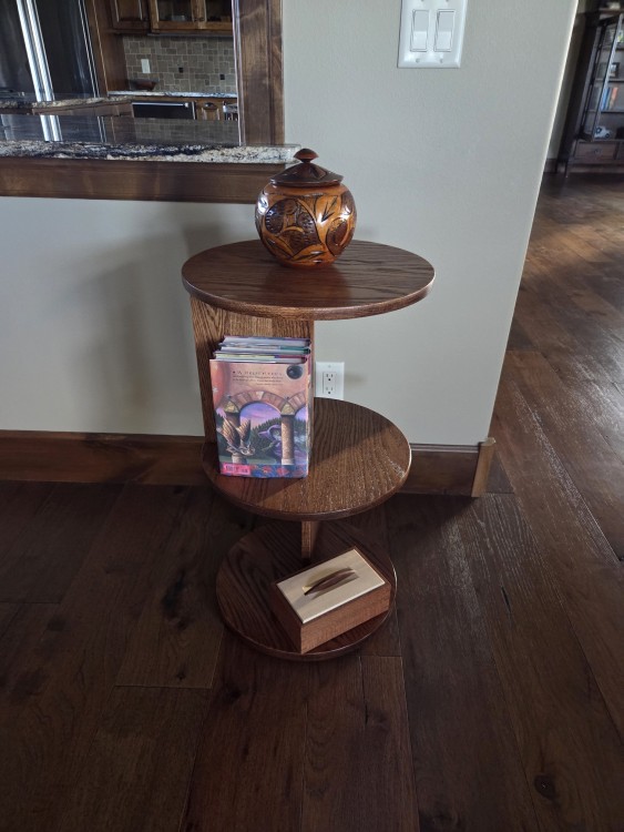 Round Two-Level Side Table